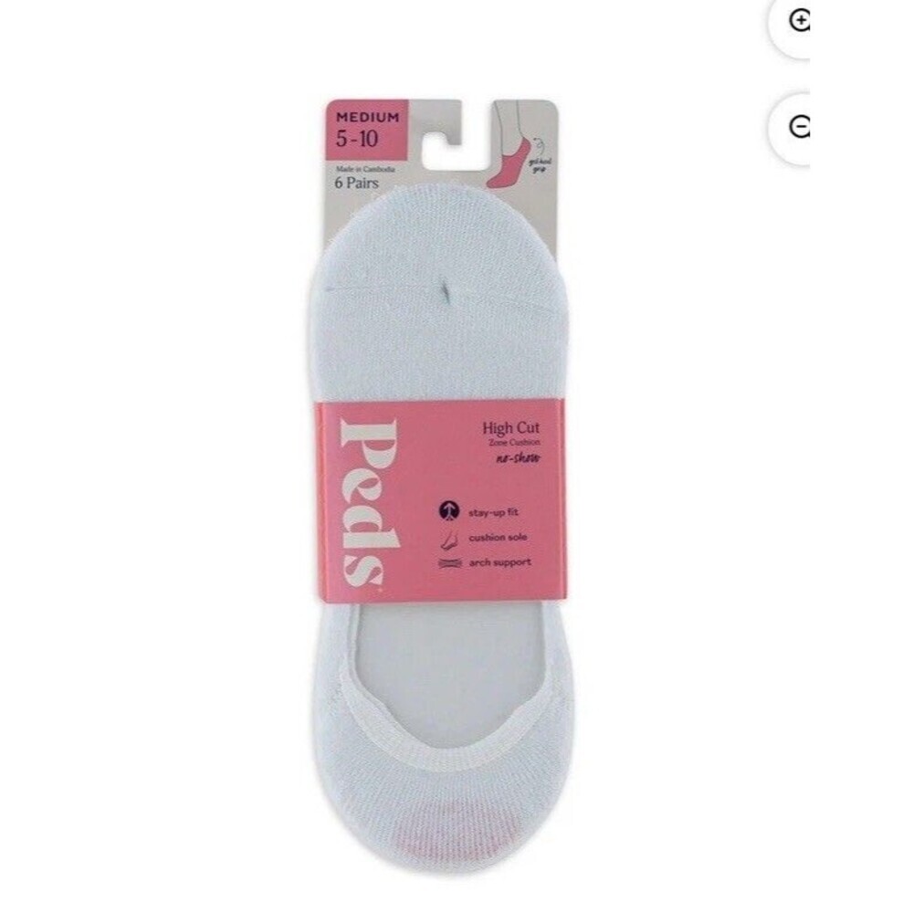 Women’s Peds White Medium 5-10